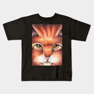 Orange and Brown Cat Kids T-Shirt